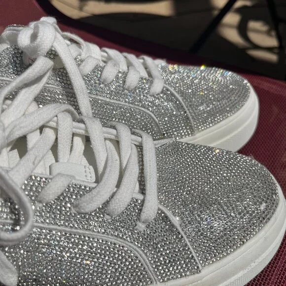 Jessica Simpson Cherello Comirra New Rhinestone Platform Sneakers, Size 8.5 - Picture 9 of 15